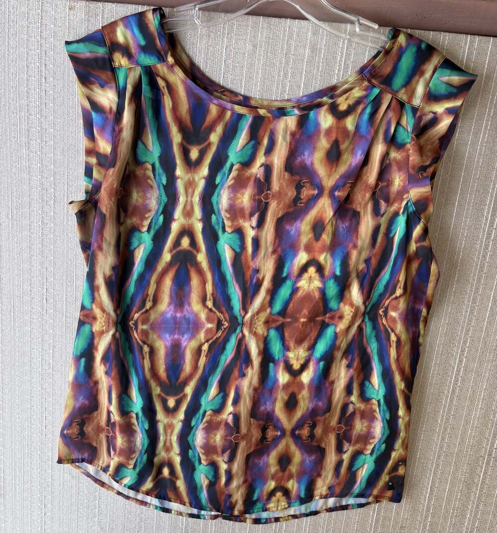 MATIX Watercolor Tie Open Back Retro Blouse
